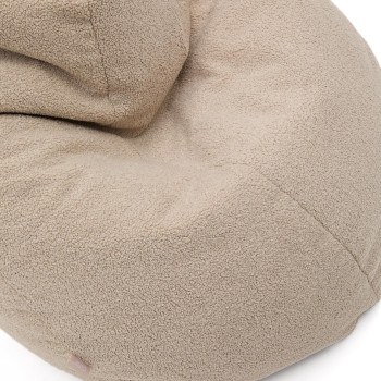 Pufe Vicka tecido bouclé bege Ø 70 cm