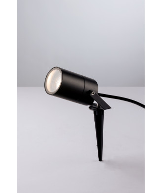 Projetor AKRON PRETO COM 1 SOQUETE GU10 IP65 10X6CM