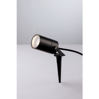 Projetor AKRON PRETO COM 1 SOQUETE GU10 IP65 10X6CM