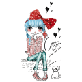 Pintura MENINA COM LAÇO VERMELHO G1614 PINTDECOR