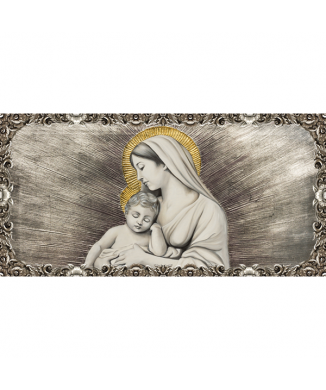 Pintura A MADONA E O MENINO COM MOLDURA G2336 PINTDECOR