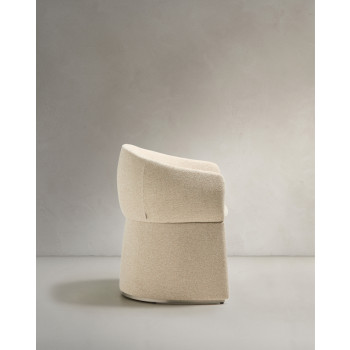 Cadeira Bosca em chenille bege