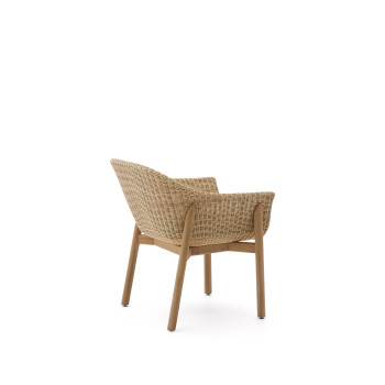 Cadeira Galea em madeira maciça de teca e rattan 100% sintético com certificação FSC.