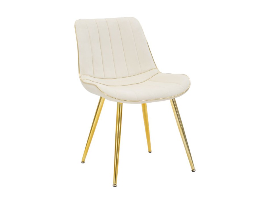 Conjunto de 2 cadeiras Paris creme/dourada