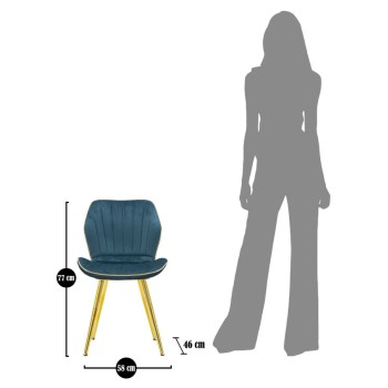 Conjunto de 2 cadeiras Paris Space Chair Ottan/Gold