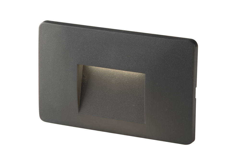 Luminária de embutir LED BREEN antracite, 3W, 290lm, CCT, IP65, 13x1x8,5cm