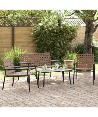 Conjunto de jantar para exterior ERGONOM castanho.