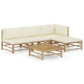 Conjunto de sofá de jardim de bambu com 6 peças