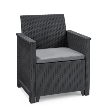 Conjunto de mesa de centro e 2 poltronas KETER Emma para varanda
