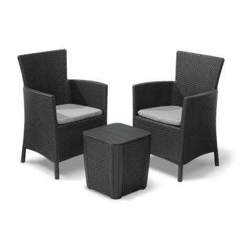 Conjunto de varanda KETER IOWA: mesa de centro e duas poltronas para jardim. 