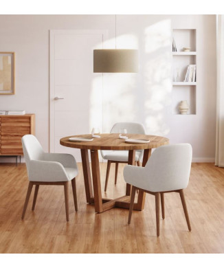 Conjunto de mesa redonda Nahla + cadeiras Konna 
