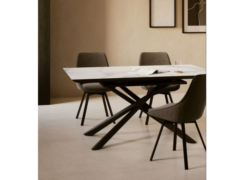 Conjunto de mesa de vidro Theone + cadeira giratória Jenna