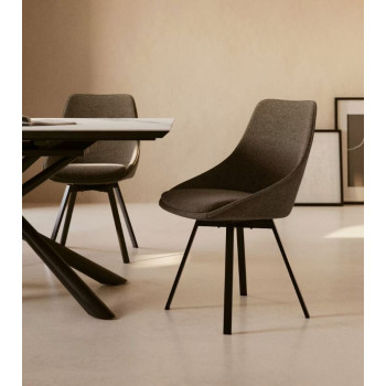 Conjunto de mesa de vidro Theone + cadeira giratória Jenna