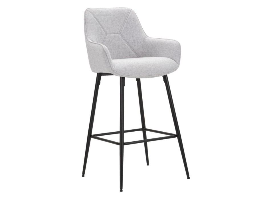 Conjunto de 2 banquetas de bar cinza