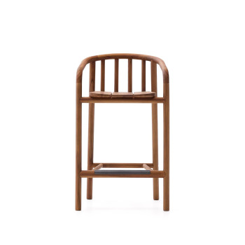 Banqueta para exterior em madeira maciça de teca 100% certificada FSC, altura 65 cm