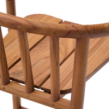 Banqueta para exterior em madeira maciça de teca 100% certificada FSC, altura 65 cm