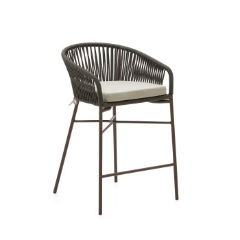 Banqueta Yanet em corda verde, altura 65 cm