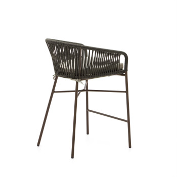 Banqueta Yanet em corda verde, altura 65 cm