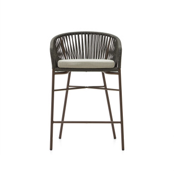 Banqueta Yanet em corda verde, altura 65 cm