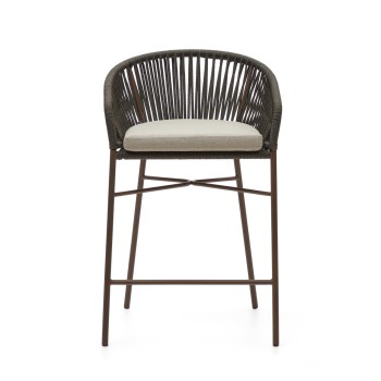 Banqueta Yanet em corda verde, altura 65 cm