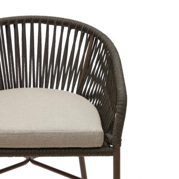 Banqueta Yanet em corda verde, altura 65 cm