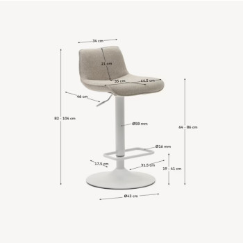Banqueta Zenda em chenille THE SHAPE