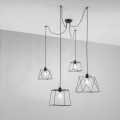 BROOKLYN POLYGONAL SUSPENSION PRETO 4XE27 250CM