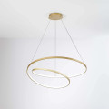 Luminária de suspensão LED dourada 60W 8000LM CCT 80x11,2x150cm