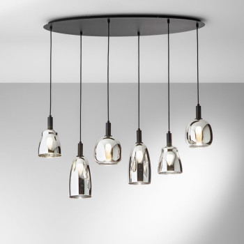 SUSPENSÃO WEIZEN PRETA 6XE14 101X34X150CM