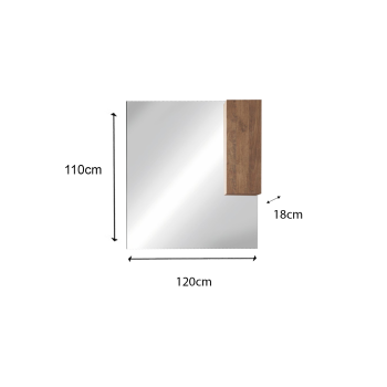Espelho retrovisor de coluna JUPITER de 1 porta com luz LED