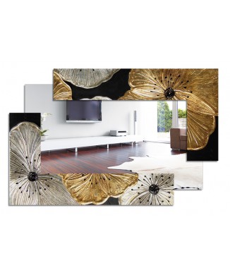 Espelho retangular decomposto Petúnia Gold P4016 Pintdecor