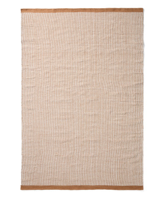 Tapete Tinei 100% PET com listras laranja, 200 x 300 cm