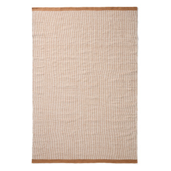Tapete Tinei 100% PET com listras laranja, 200 x 300 cm