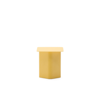 Mesa lateral Arvin em ferro amarelo, 42 x 42 cm