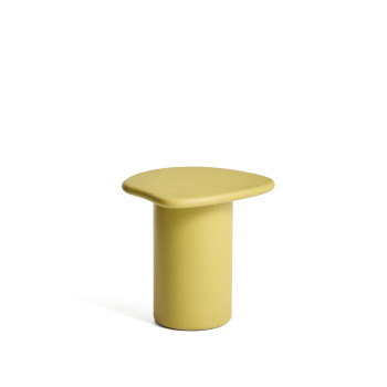 Mesa lateral de concreto cor mostarda Macarella, 48 x 47 cm
