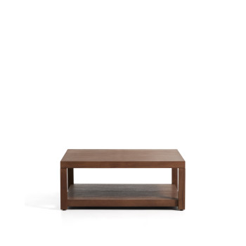 Mesa lateral Norani em madeira maciça e folheado de acácia, 90 x 90 cm