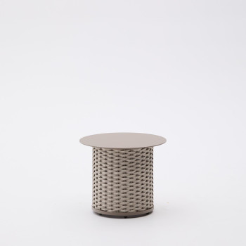 Mesa de centro para exterior Sedalis em alumínio e corda.