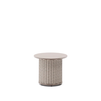 Mesa de centro para exterior Sedalis em alumínio e corda.
