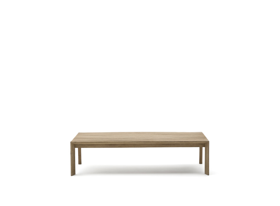 Mesa de centro Ambra em madeira maciça de acácia com acabamento claro, 82,5 x 140 cm, FSC 100%