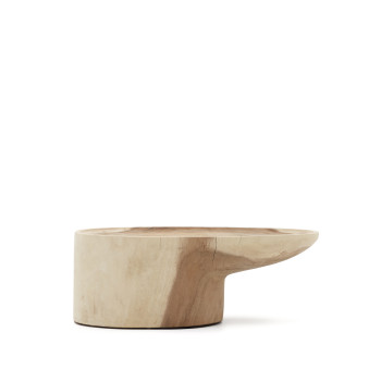 Mesa de centro com pé Mosi em madeira maciça de mungur Ø 90 x 50 cm
