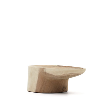 Mesa de centro com pé Mosi em madeira maciça de mungur Ø 90 x 50 cm