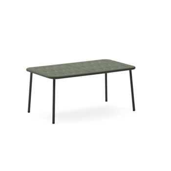 Mesa de centro Zivia para exterior em aço galvanizado verde, 90 x 50 cm