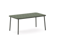 Mesa de centro Zivia para exterior em aço galvanizado verde, 90 x 50 cm