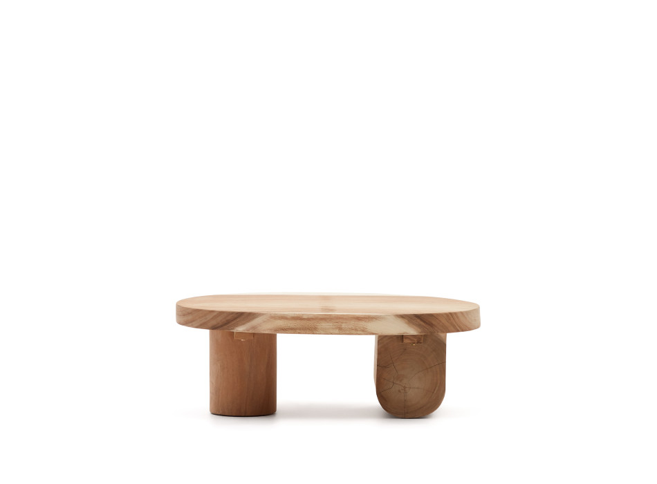 Mesa de centro Mosi em madeira maciça de mungur Ø 90 x 60 cm