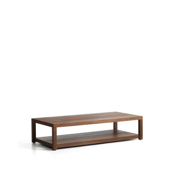 Mesa de centro Norani em madeira maciça e folheado de acácia, 150 x 70 cm