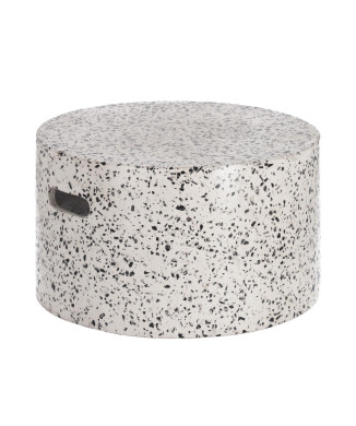 Mesa de centro Jenell em terrazzo branco Ø 52 cm