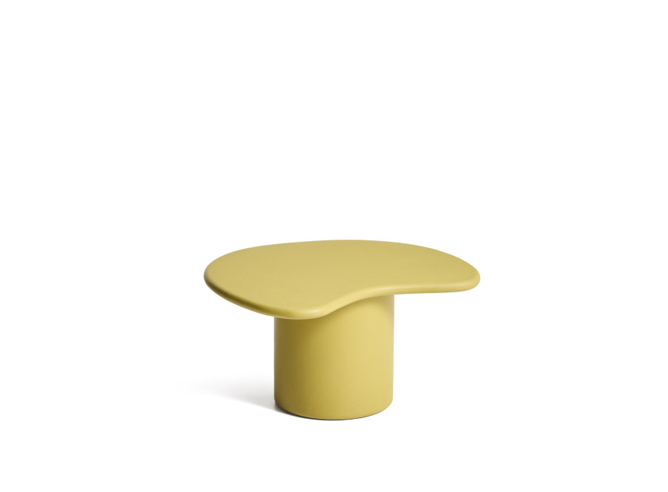 Mesa de centro Macarella em concreto mostarda, 83 x 77 cm