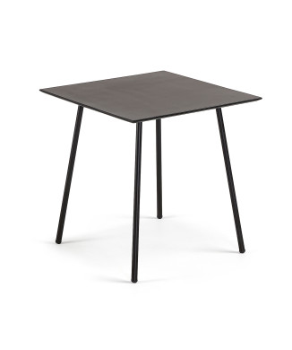 Mesa de centro Mathis em fibrocimento com pés de aço com acabamento preto, 75 x 75 cm