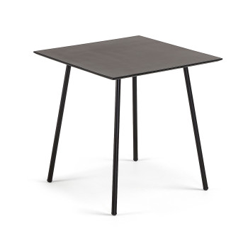 Mesa de centro Mathis em fibrocimento com pés de aço com acabamento preto, 75 x 75 cm