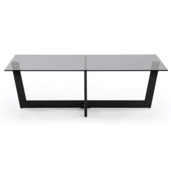 Mesa de centro Palm, 120 x 70 cm, vidro preto.